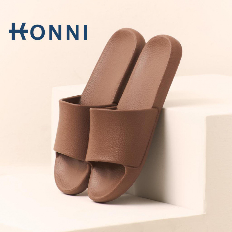 KONNI รองเท้าแตะ กันลื่น น้ำหนักเบา  รองเท้าแบบสวม รองเท้าใส่ในบ้าน ห้องน้ำ สีทึบเรียบง่าย นุ่มสบาย ผู้ชาย ผู้หญิง