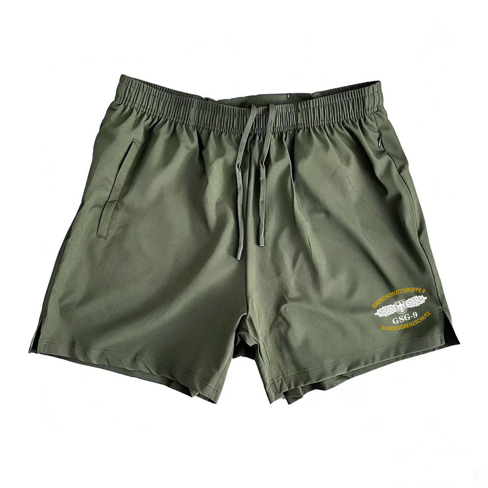 Tough Guys Club กางเกงขาสั้นฤดูร้อน Sweatpants วิ่งฟิตเนสกีฬาเยอรมนี 9 Action Squad Theme 0430