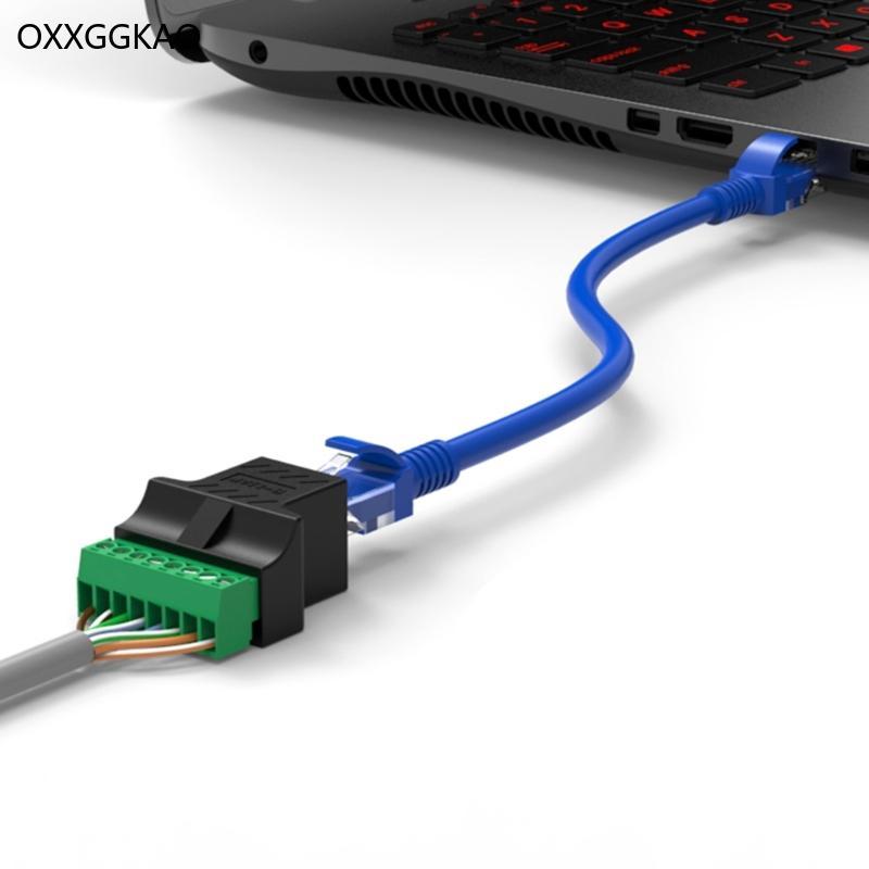 OXXGGKAO RJ45 สกรู Terminal Adapter Connector Ethernet Connector RJ45 หญิง 8Pin