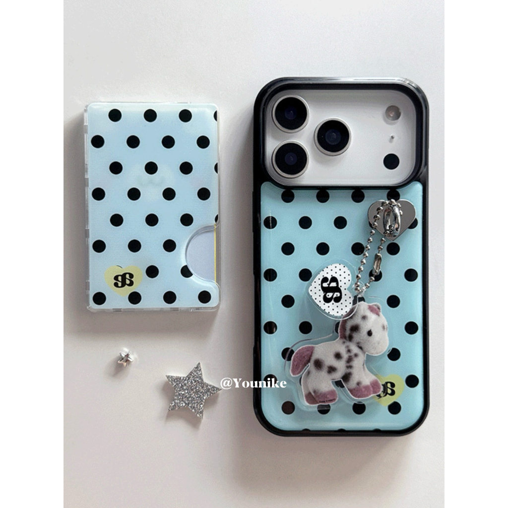 Aidou Cui Ruina yean สไตล์เดียวกัน Retro Polka Dot น่ารักเหมาะสําหรับ iphone17pro/17promax เคสป้องกัน Apple 16 เคสโทรศัพท์ 16promax เคสป้องกัน 15/13/14 กรณี 11/12/17air/12promax/15plus