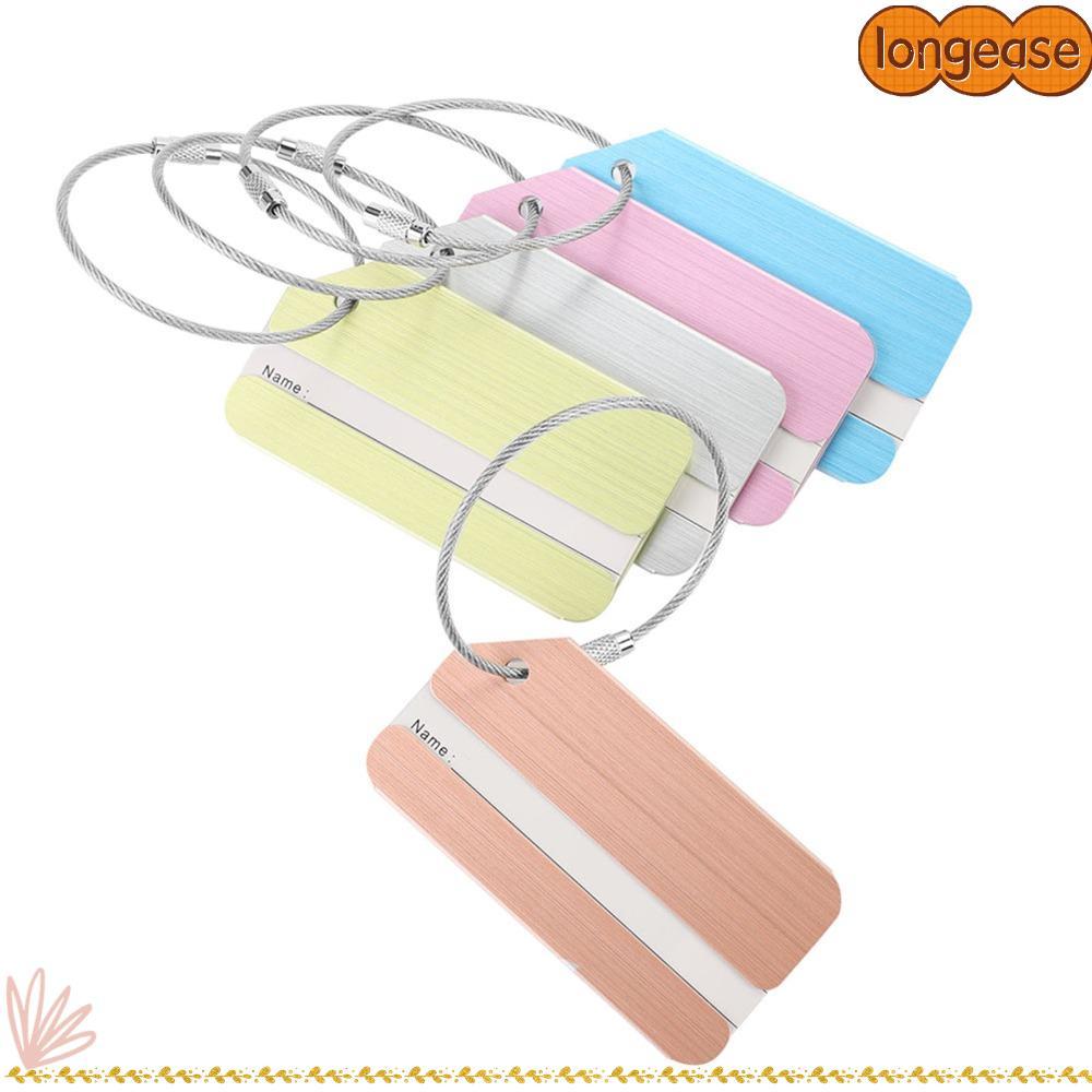 LONGE 10 ชิ้น Baggage กระเป๋าเดินทางแท็ก, สีสันแบบพกพา Baggage แท็ก, ทนทานป้องกันความเป็นส่วนตัวอลูม