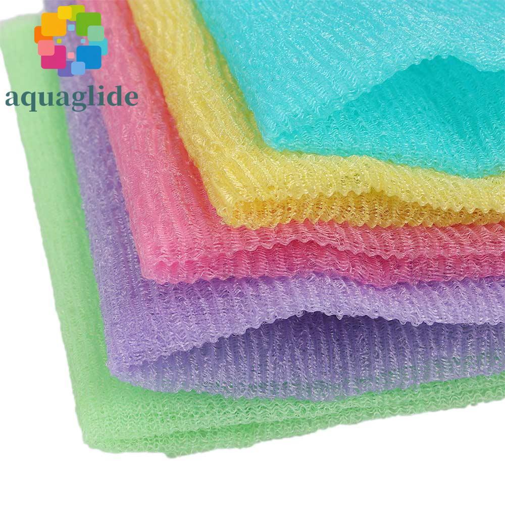 AQUAGLIDE ผ้าเช็ดตัว Exfoliate Puff Wash ผ้าขนหนูไนลอน ฟองน้ํา ผ้าขนหนูขัด