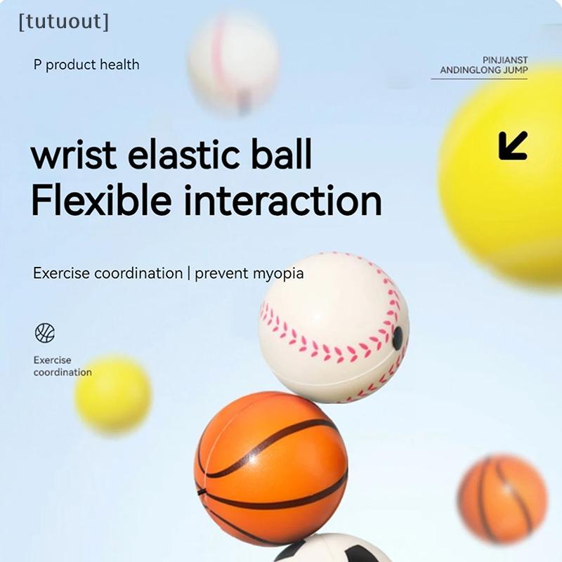 [tuout] Return Hand Ball Wrist Fitness Balls ฟองน้ํายาง Rebound Ball กีฬากลางแจ้ง Bouncy Balls VN