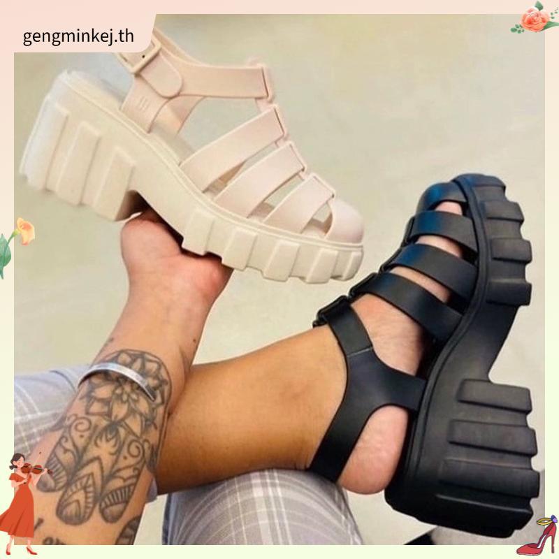 ❤ 2023 New  Women's Shoes  Ladies Wedge Heel Thick Sole Jelly Shoes Adult Baotou Hi