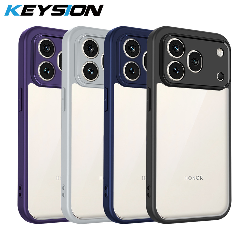 KEYSION เคสโทรศัพท์โปร่งใสสําหรับ HONOR 600 Pro 5G ซิลิโคนอ่อนนุ่ม + PC HD กันกระแทกโทรศัพท์ฝาหลังสําหรับ Huawei Honor 600