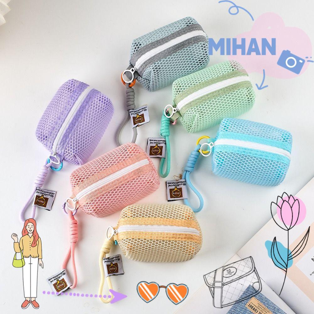กระเป๋าใส่เหรียญ MIHAN, กระเป๋าเก็บตาข่ายสี Dopamine, กระเป๋าใส่สายชาร์จแบบใช้มือถือสําหรับจัดระเบียบความจุขนาดใหญ่อเนกประสงค์