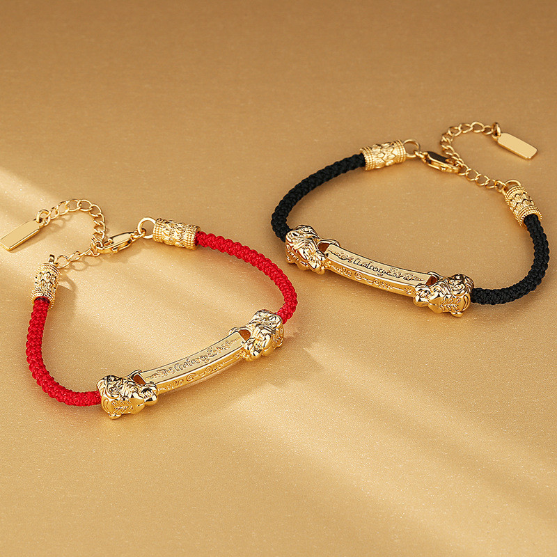 Achan Uyu Tiger Amulet Bracelet ทําด้วยมือทอผ้าของขวัญคู่รักที่เรียบง่ายและมีสไตล์