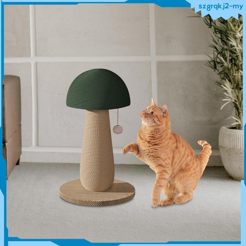 [SzgrqkjefMY] Cat Scratch Post Cat Interactive Toy with Ball Grind Claw Sisal Scratch Post เห็ด