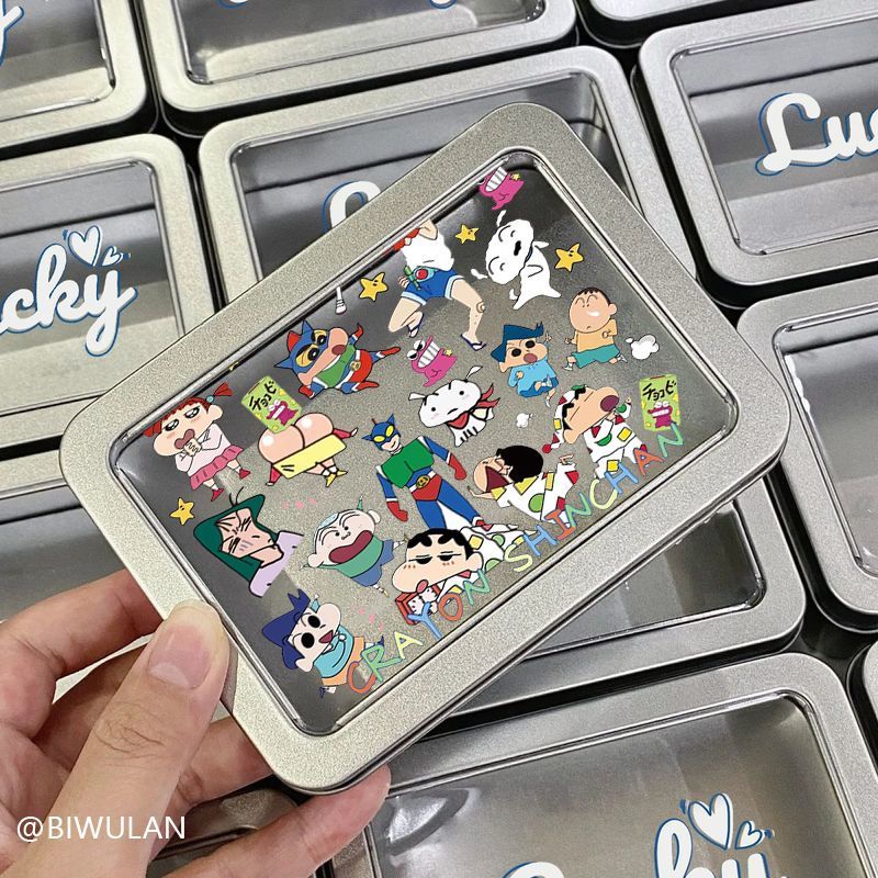 การ์ตูนการ์ตูน Usaqi ins Simple Window Tin Box High-value Waterproof Tin Box Storage Box Small Card 