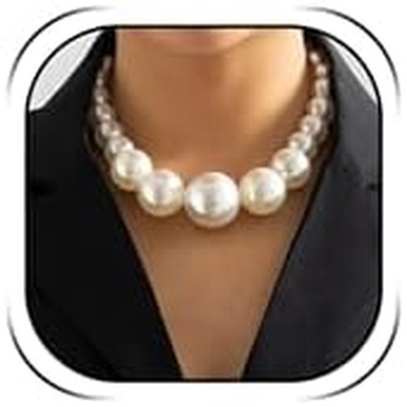 e for Women Vintage Pearl Beaded Necklace Gold Twisted Pearl Necklace Chunky Pearl Statement Necklac