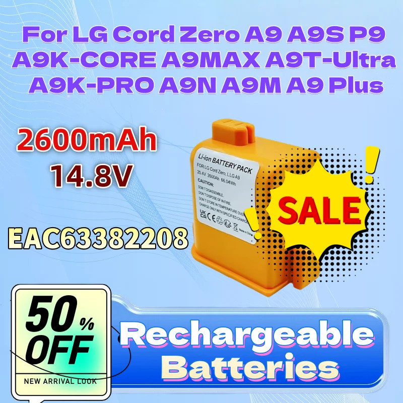 แบตเตอรี่ลิเธียมไอออน 2600mAh 14.8V EAC63382208 สําหรับ LG สายไฟ Zero A9 A9S P9 A9K-CORE A9MAX A9T-U