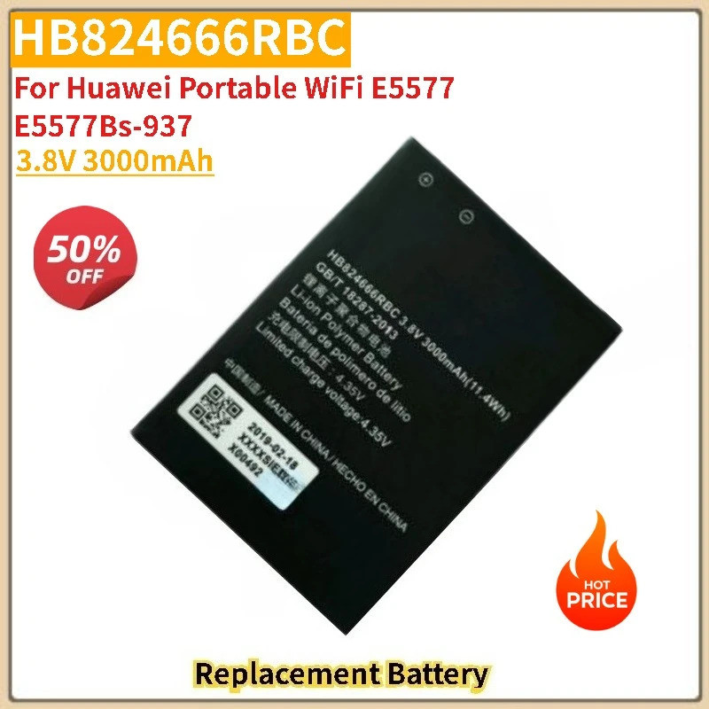 3.8V 3000mAh HB824666แบตเตอรี่ RBC สําหรับ Huawei แบบพกพา WiFi E5577 E5577Bs-937 ยี่ห้อ-ใหม่คุณภาพสู