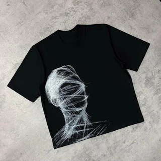 (ผ้าฝ้าย 100%) Luvoro 2026รุ่นใหม่ เสื้อยืด Cotton oversize T-shirt unisex ลาย เนื้อผ้านุ่มระบายอากาศดี แขนสั้น ใส่สบายสีดำและสีขาว เสื้อยืดทูโทน เสื้อยืดแขนสั้น C1934