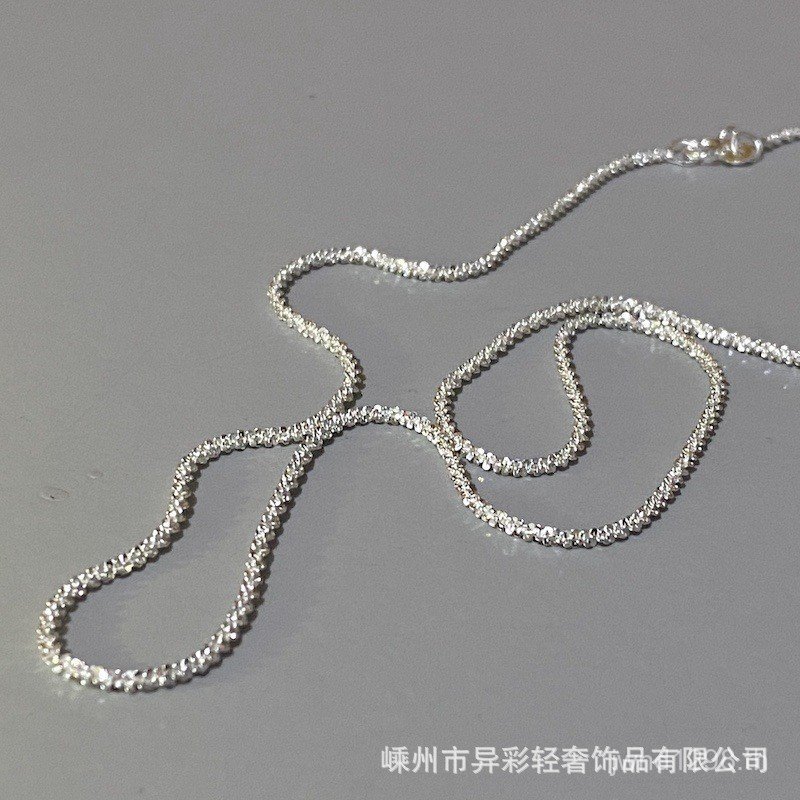 Nude อิตาลีหนุ่มโซ่ s925 หญิง Niche Clavicle vicenza โซ่กระพริบสร้อยคอเงินธรรมดาประกายลอย 9SBK
