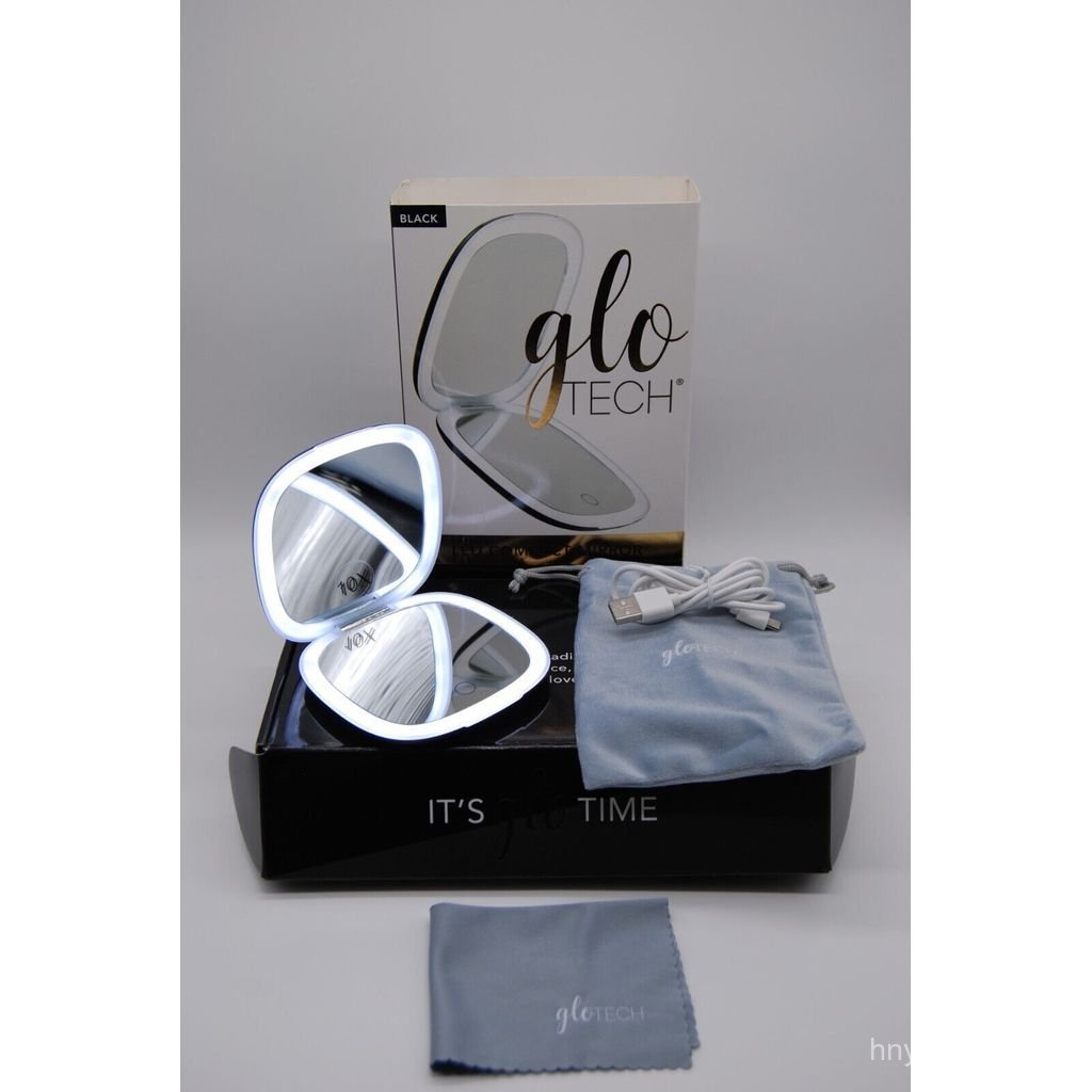 GLO TECH LED COMPACT แว่นขยายกระจกขนาดเล็ก 1X & 10X Travel 4 *สีขาวหรือสีดํา* BFH4
