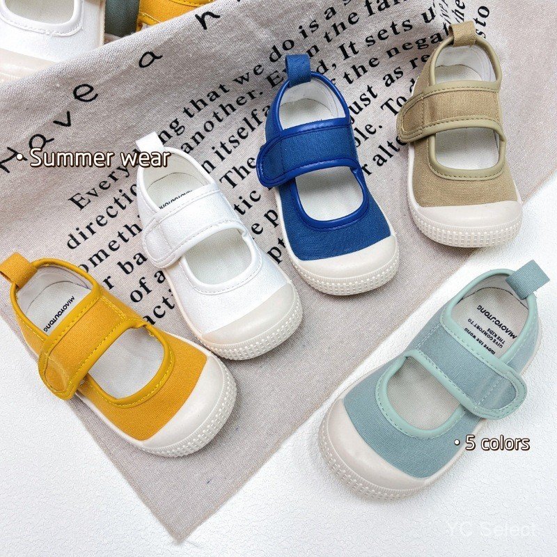 Kids Canvas Shoes Soft Breathable Kindergarten Indoor Shoes Boys Girls Anti-Slip Toddler Shoes