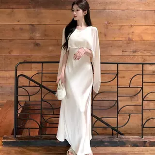 Dode.mall 99411#ชุดเดรสยาวสองชิ้นสไตล์ฝรั่งเศสสุดเก๋ ดีไซน์ใหม่สำหรับผู้หญิงในฤดูร้อนปี 2026 ผลิตจากผ้าซาติน