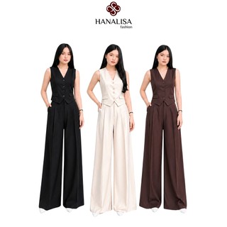 Hanalisa Fashion - Setelan Vest Celana Lavie Pants Kulot & One Set Rompi Wanita Bahan Semiwool Premium