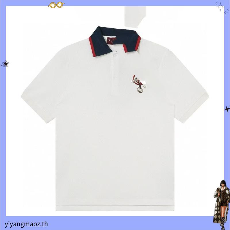 ใหม่อินเทรนด์All-Match Contrastสีคอปกออกแบบแฟชั่นธุรกิจLapel POLOเสื้อแขนสั้นQTE6