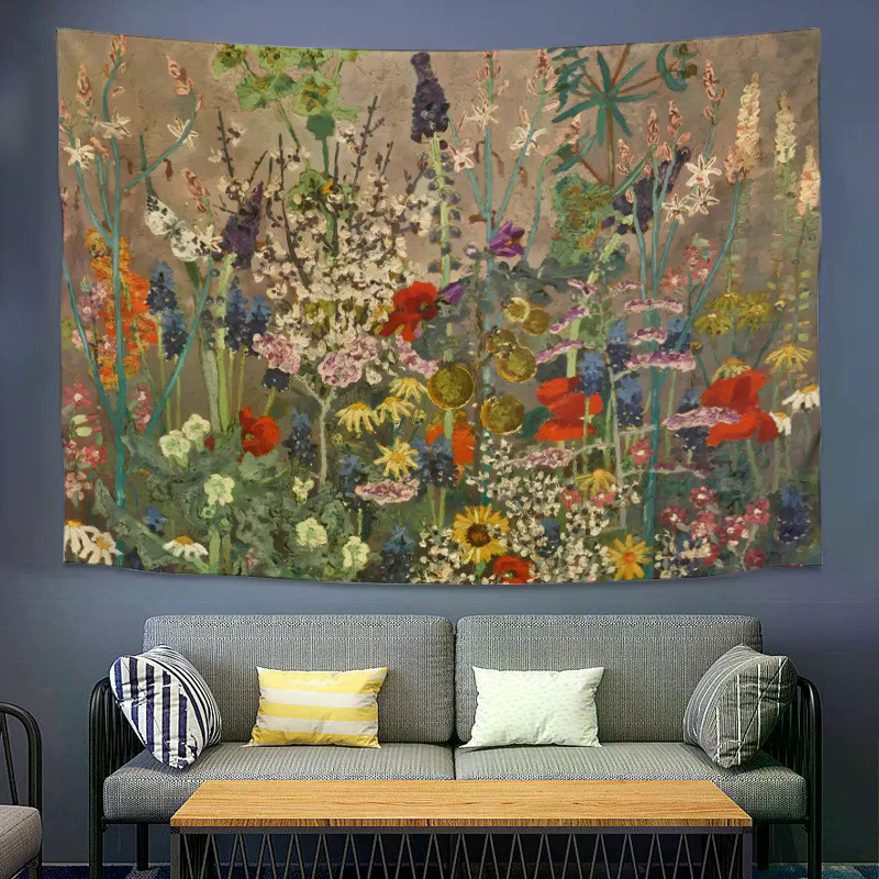 Landscape plant floral background wallpaper,bedside room decor tapestry,ins live streaming backdrop 