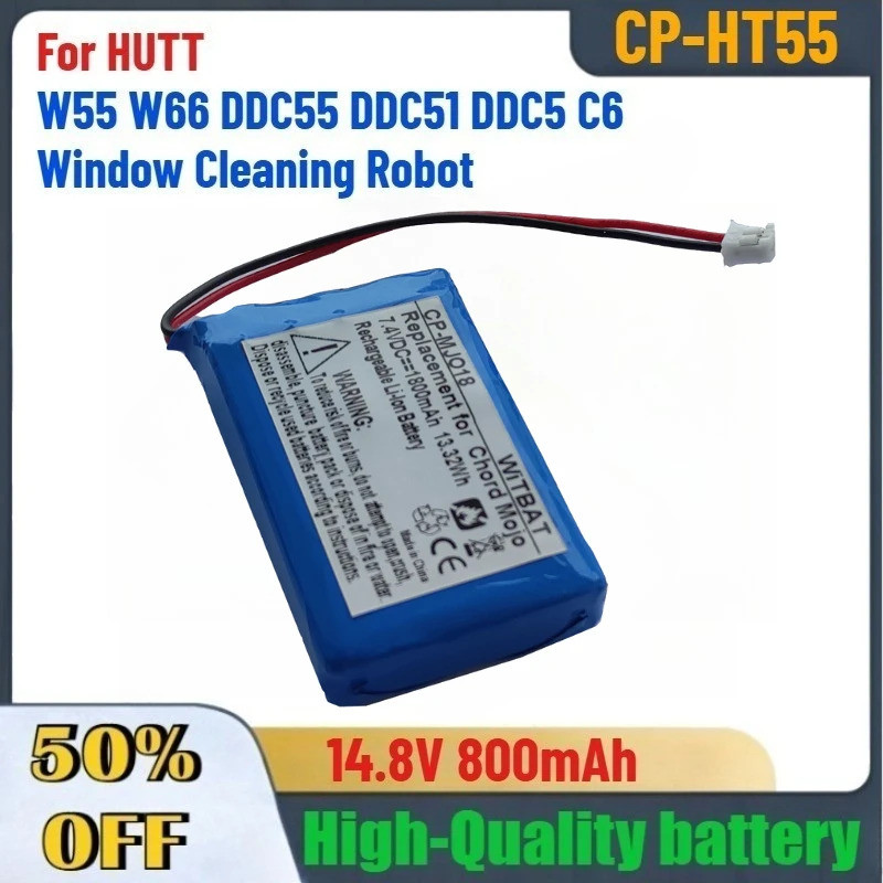 14.8V 800mAh แบตเตอรี่คุณภาพสูงสําหรับ HUTT W55 W66 DDC55 DDC51 DDC5 C6 ทําความสะอาดหน้าต่างหุ่นยนต์