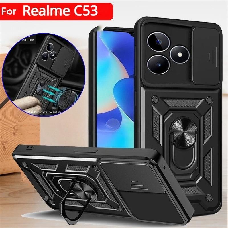 เหมาะสําหรับRealme C51 C53 C 53 C55 C 55 Nfc Realme C51 Realme C53 Nfc 2023 เคสโทรศัพท์โลหะเกราะแหวน