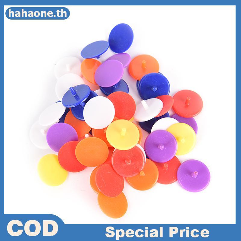 Hahaone 50X Plastic Golf Ball mark Position Markers เส้นผ่านศูนย์กลาง 24 มม. อุปกรณ์กอล์ฟ TH