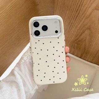 เคสไอโฟน17เคสผิวหนัง ลายจุด หัวใจ มินิมอล อ่อนโยน สไตล์ฮิต สำหรับiPhone 16 15 11 17 13 AIR 14 12 Pro Max 15 16 Plus XR X