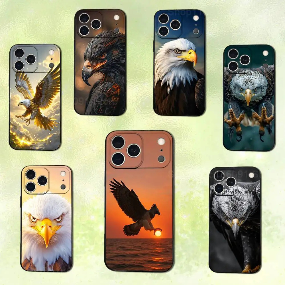 TP-1 สัตว์ Fierce Eagle สําหรับ iPhone 14,13,17,12,11,16,15,Plus,Pro Max,XS,X,XR,SE,Mini,ซิลิโคนอ่อน