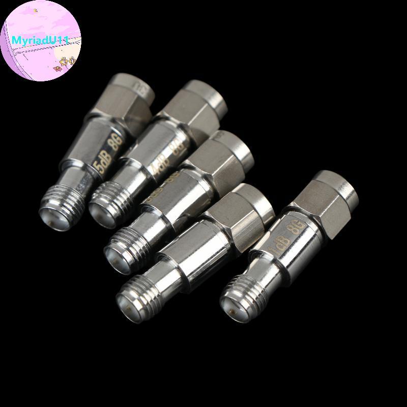 MyriadU 2W SMA Coaxial Fix Attenuator DC ถึง 8GHz 1dB 2dB 3dB 4dB 5dB สําหรับสัญญาณความถี่สูงการจับค