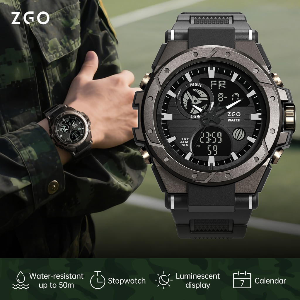 【สินค้าพร้อมส่ง】ZGO Mechanical Wens Watch กันน้ํามัลติฟังก์ชั่น 50M กันกระแทกสไตล์นาฬิกายุทธวิธีของข