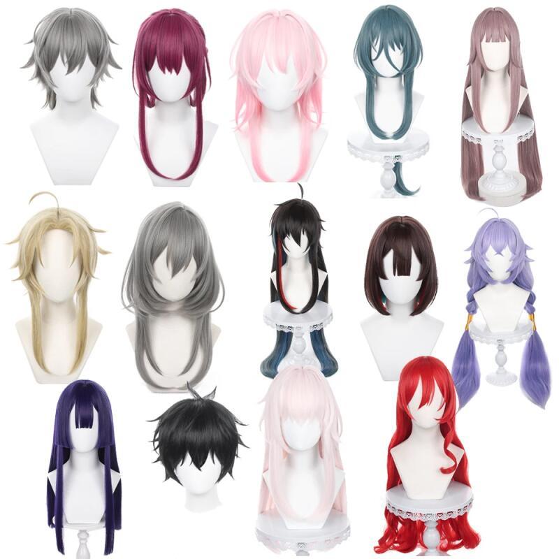 วิกผมHonkai Star Rail Kafka, Herta, Yanqing พร้อมหมวกวิกผมสำหรับคอสเพลย์ anime game