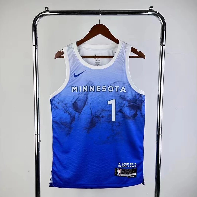 SW Version NBA24 Game Season Forest Wolves City Edition Jersey No. 1 Anderson Jersey เสื้อบาสเก็ตบอล