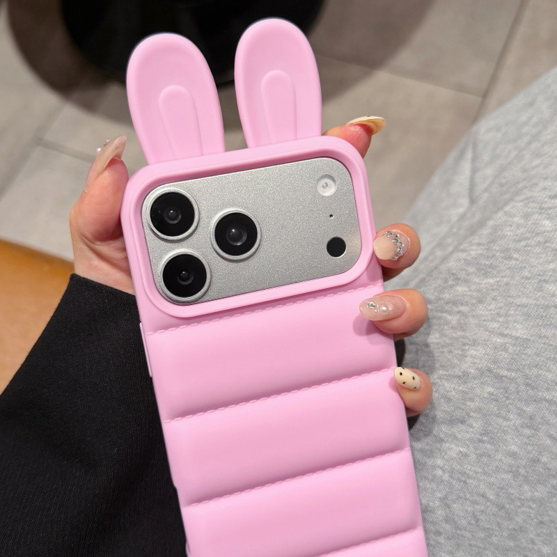 สีทึบเรียบง่าย 3D กระต่ายหู TPU เคสโทรศัพท์สําหรับ iPhone 17 16 15 14 13 Pro Max ปลอก Anti fall ฝาครอบป้องกัน ราคา ถูกที่สุด ดีลบีเคเค แกลเลอรีภาพที่ 7