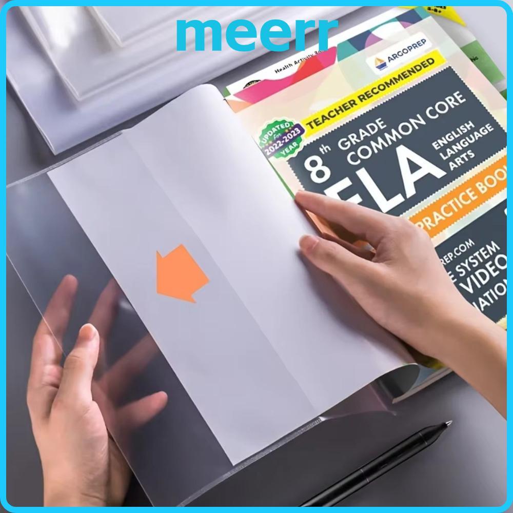 MEERR 10 ชิ้นปกหนังสือพลาสติก, ปิดกาวในตัวสวมใส่โปร่งใสปกหนังสือ, กันน้ํา A4/16K/A5 หนังสือ PVC ฝาครอบป้องกัน