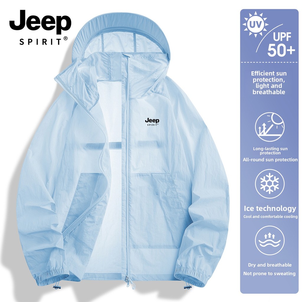 JEEP SPIRIT เสื้อเชิ้ตสำหรับผู้หญิง สไตล์หลวม ๆ น้ำหนักเบาทึ้งแดด เหมาะสำหรับการปีนเขาและกิจกรรมกลางแจ้ง