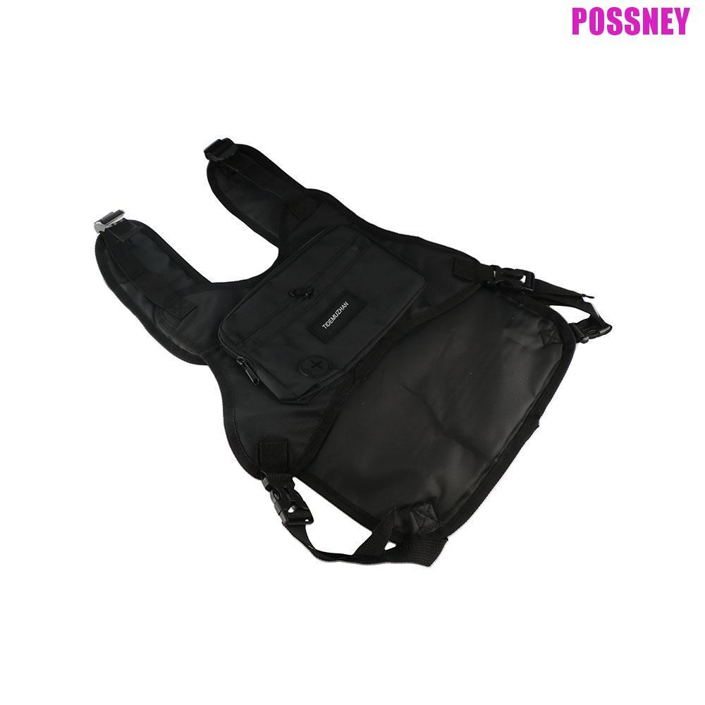 POSSNEY Hip Hop Vest Bag, Hip Hop Functional Chest Bag,Functional Vest Bag Streetwear Casual Large C