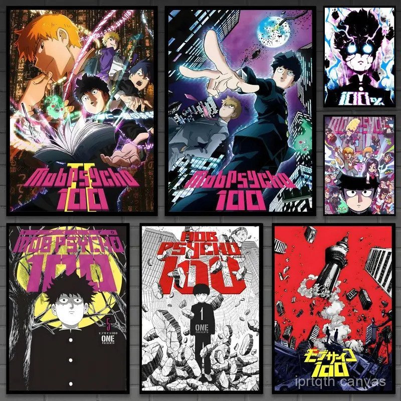 Y0JY m-Mob Psycho 100 อะนิเมะคลาสสิกโปสเตอร์อเนกประสงค์ HD กันน้ํา Wall Art - Decor สําหรับพื้นที่ใด