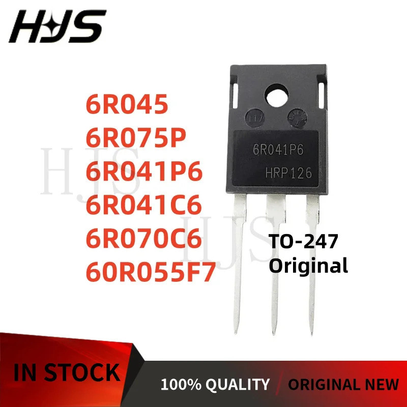5PCs/lot Original 100% ใหม่ 6R045 6R075P 6R041P6 6R041C6 6R070C6 60R055F7 TO-247 MOSFET หลอดในสต็อก 