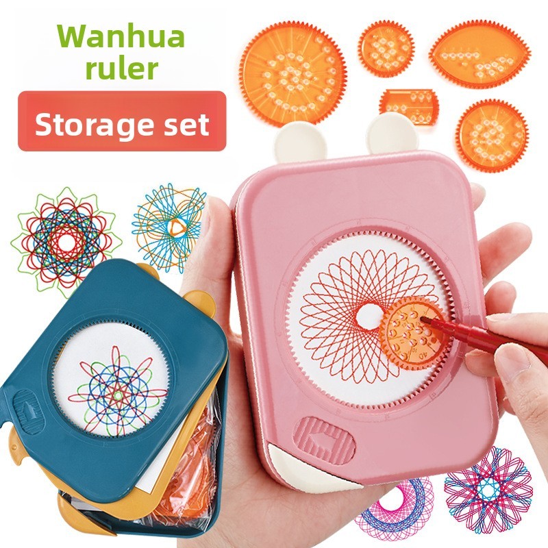 Creative Drawing Magic Kaleidoscope Template Ruler Kids Art Painting Stationery Set | ไม้บรรทัดลายคา