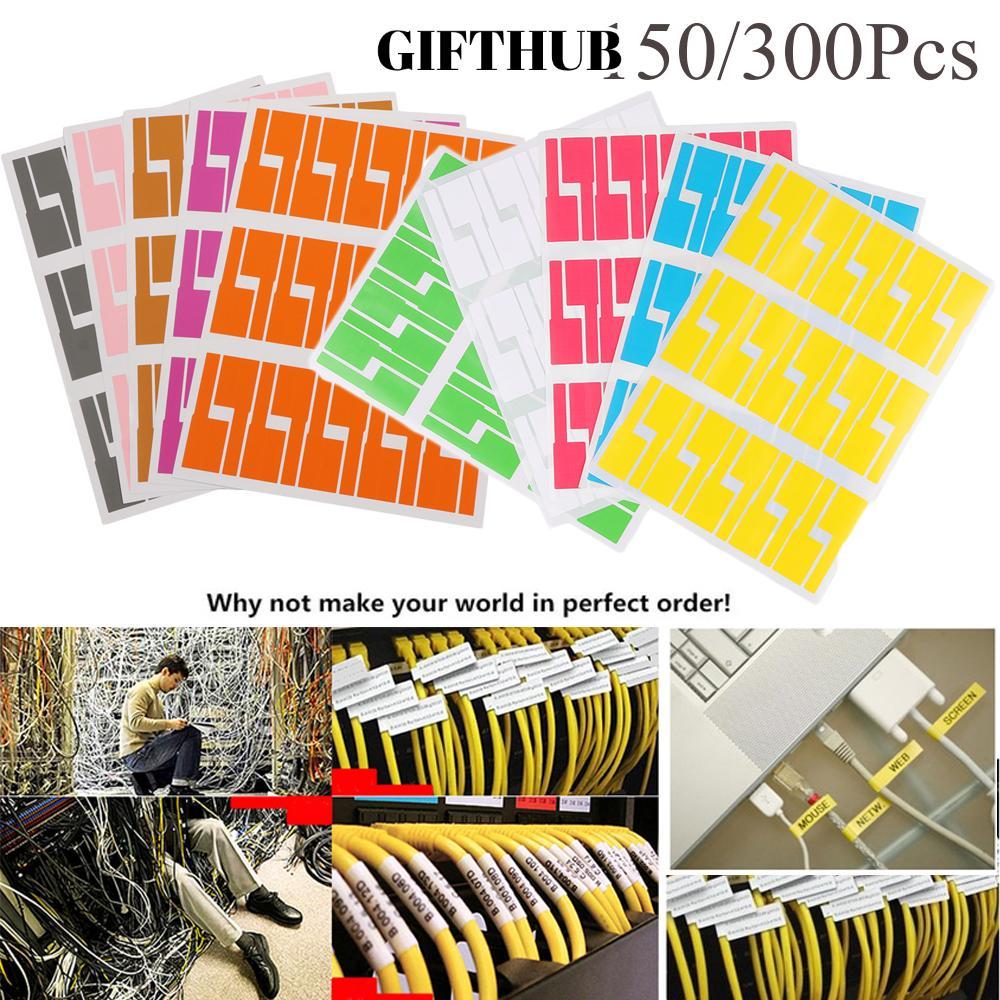 LULLABY 150/300pcs ป้ายสายเคเบิลเครื่องมือเครื่องหมายกันน้ําที่มีสีสันที่มีประโยชน์ Fiber Organizer