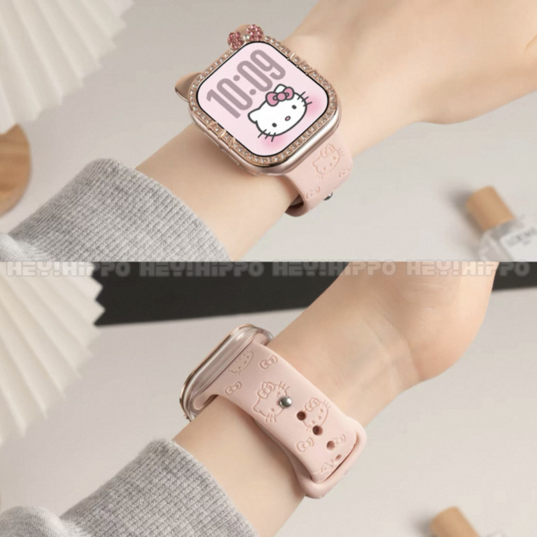 สายรัดแมวซิลิโคน KT เหมาะสําหรับ iwatch49/46/45/44/42/41/40/38 มม.เคสป้องกันหูแมวเหมาะสําหรับ iwatch11/10/9/8/7/6/5/4/3/2/1