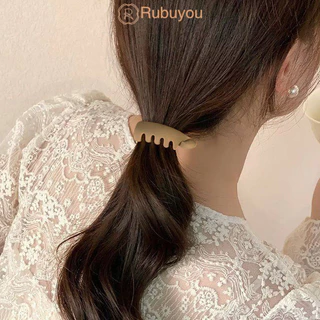 Rubuyou กิ๊บกล้วย สไตล์เกาหลีเรียบง่าย สําหรับมัดผมหางม้า ไม่ทำให้เจ็บหนังศีรษะ นักเรียนสำหรับผู้หญิง-COD💕