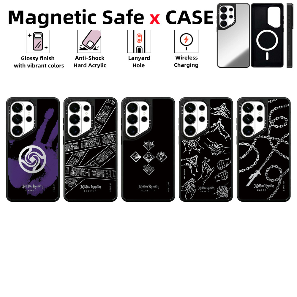 Suitable for Samsung Galaxy S26 S25 S24 S23 S22 Ultra Plusเคสโทรศัพท์Jujutsu KaisenCASEกระจกแม่เหล็กปลอดภัยปลอกกันกระแทกต้านทานฝาครอบป้องกัน