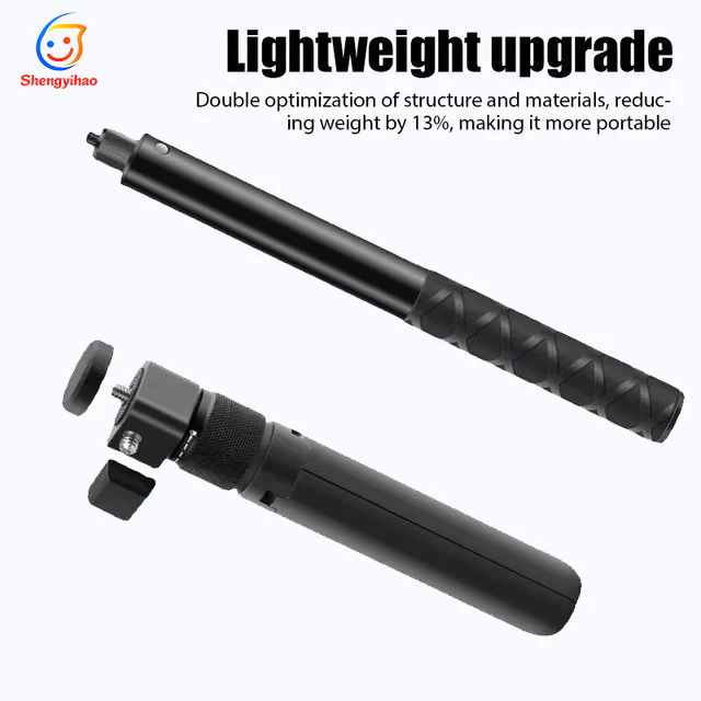 ใหม่ 2026 1.2mอลูมิเนียมอัลลอยด์ใหม่ที่มองไม่เห็น Selfie Stick สำหรับ GoPro OMSO DJI insta360x3/x4/x5ที่จับยึดแบบหมุนได้