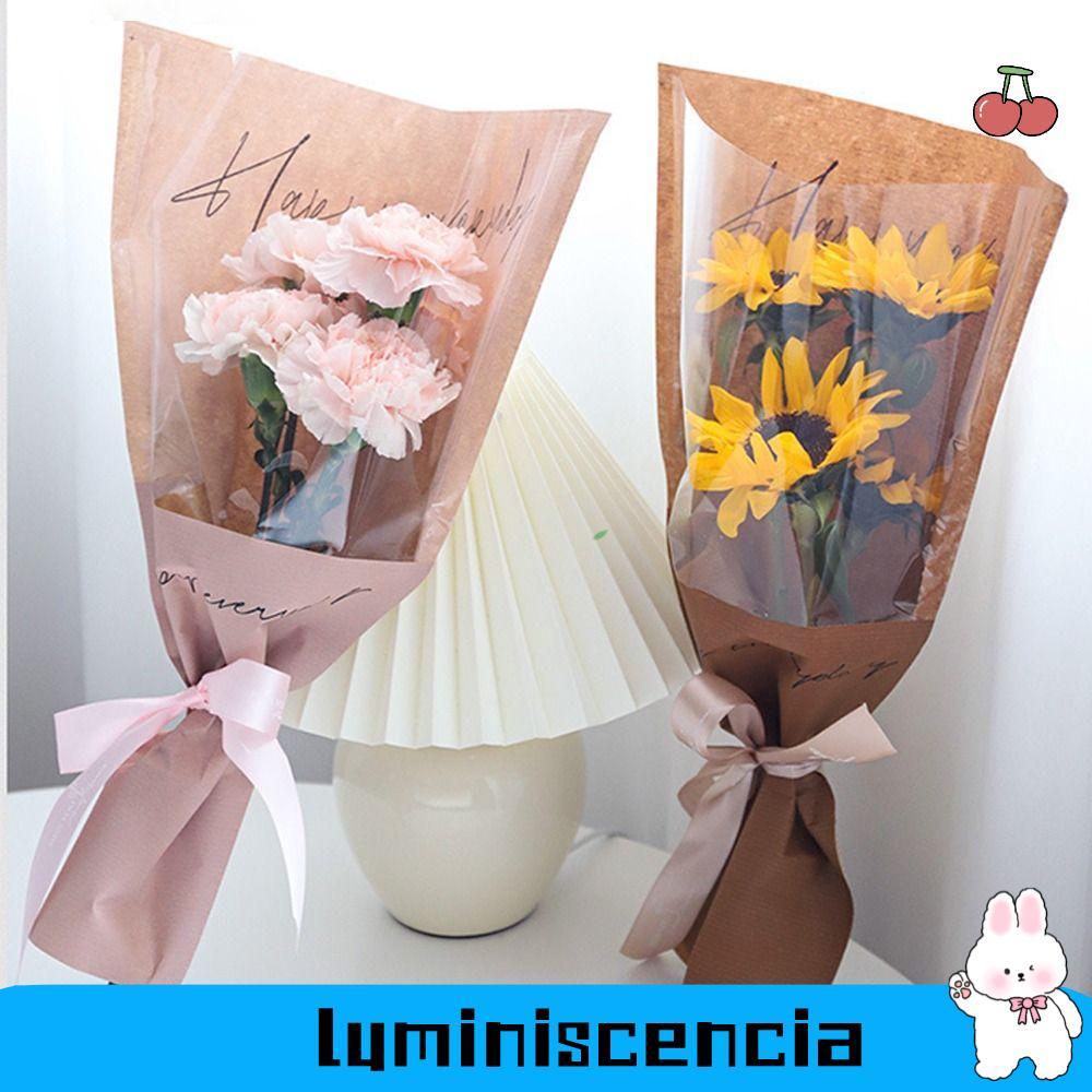 LUMINESCIA 20/30PCS Rose Packing Sleeve Bag, Wrapping Sleeve Plastic Bouquet Packing Bag, Single Ros