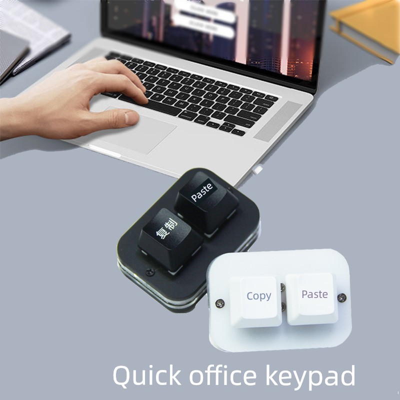 เมาส์คีย์บอร์ดไร้สาย คีย์บอร์ดบลูทูธ One-Key copy paste แป้นพิมพ์ลัดปิดเสียงแกนสีแดง 2-Key Office Wa