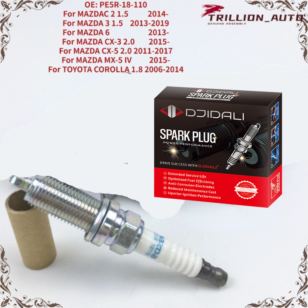 4 ชิ้นหัวเทียนอิริเดียมใหม่สําหรับ 2 3 6 cx-3 cx-5 mx-5 corolla pe5r-18-110