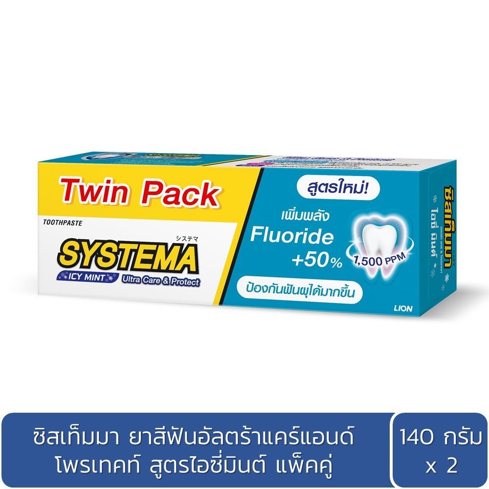 [สินค้าส่งด่วน] ซิสเท็มมาไอซี่มินต์แคร์โพรเทค140ก.X2 SYSTEMA ICY MINT CARE PROTECT 140G.X2