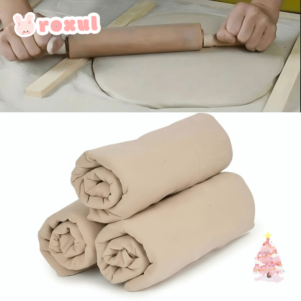 ROXUL ผ้าเครื่องปั้นดินเผา, 150x100 ซม.DIY Clay Craft Pad, แบบพกพาผ้าลินิน Burlap การพิมพ์เครื่องปั้นดินเผาเนื้อประติมากรรมเครื่องมือ